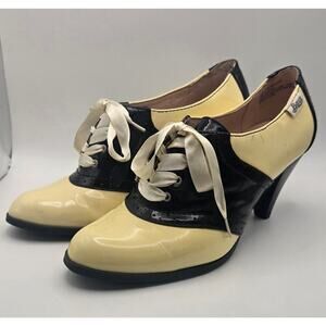 Rachel Antonoff x Bass Black & Cream Ladies Heeled Saddle Shoes Size 9